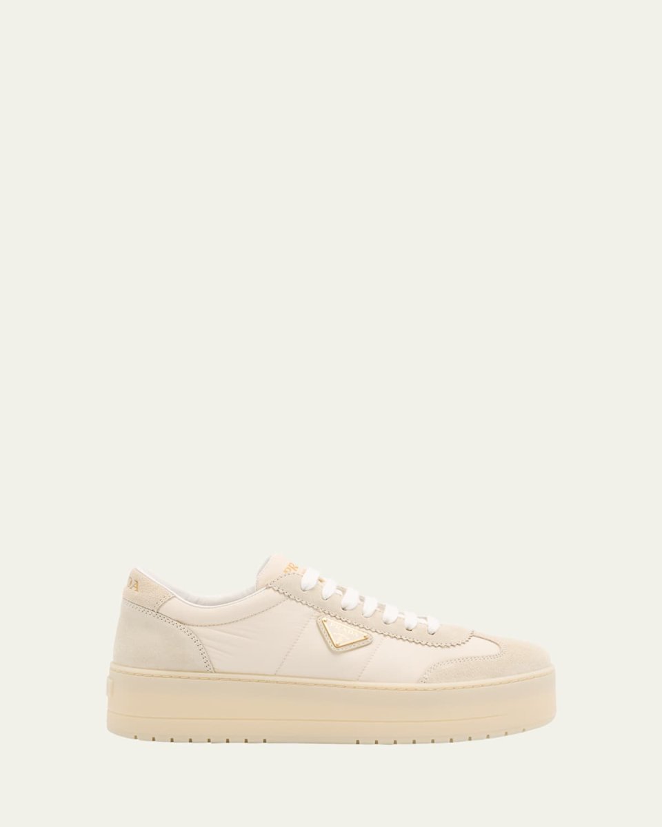 Downtown Nylon Suede Low-Top Sneakers